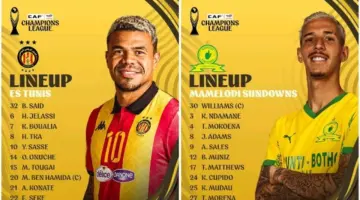 التشكيلة الرسمية لمباراة صن داونز ضد الترجي في دوري أبطال أفريقيا